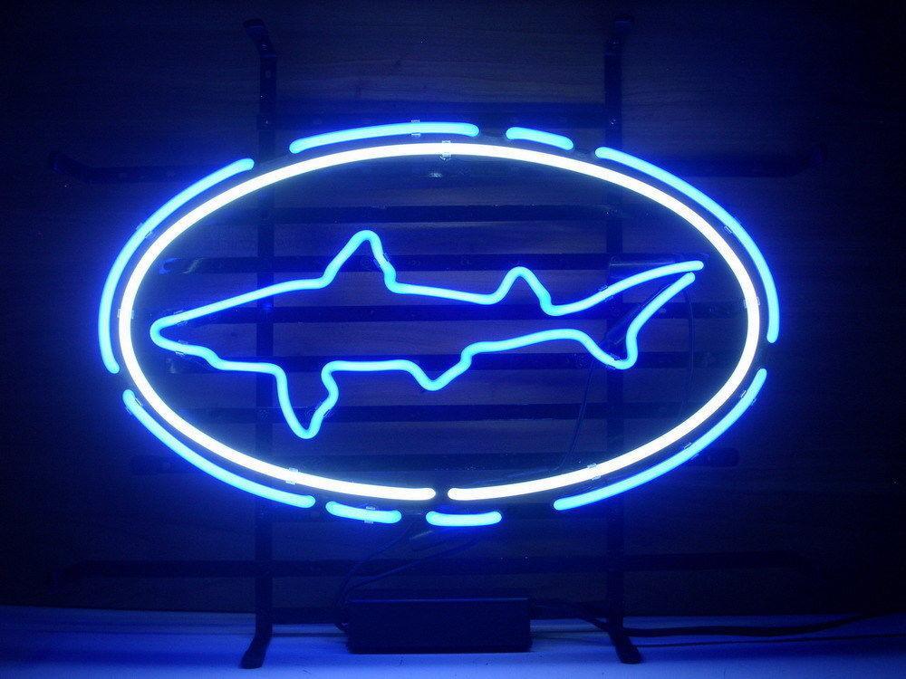 Dog Fish Blue Neon Sign